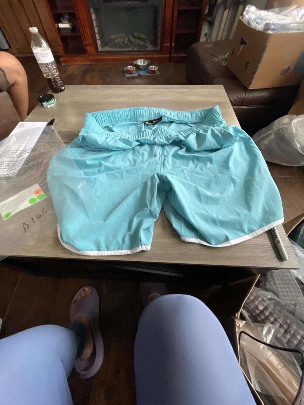 #A165 Under Armour Shorts 2XL Blue Athletic Running Gym